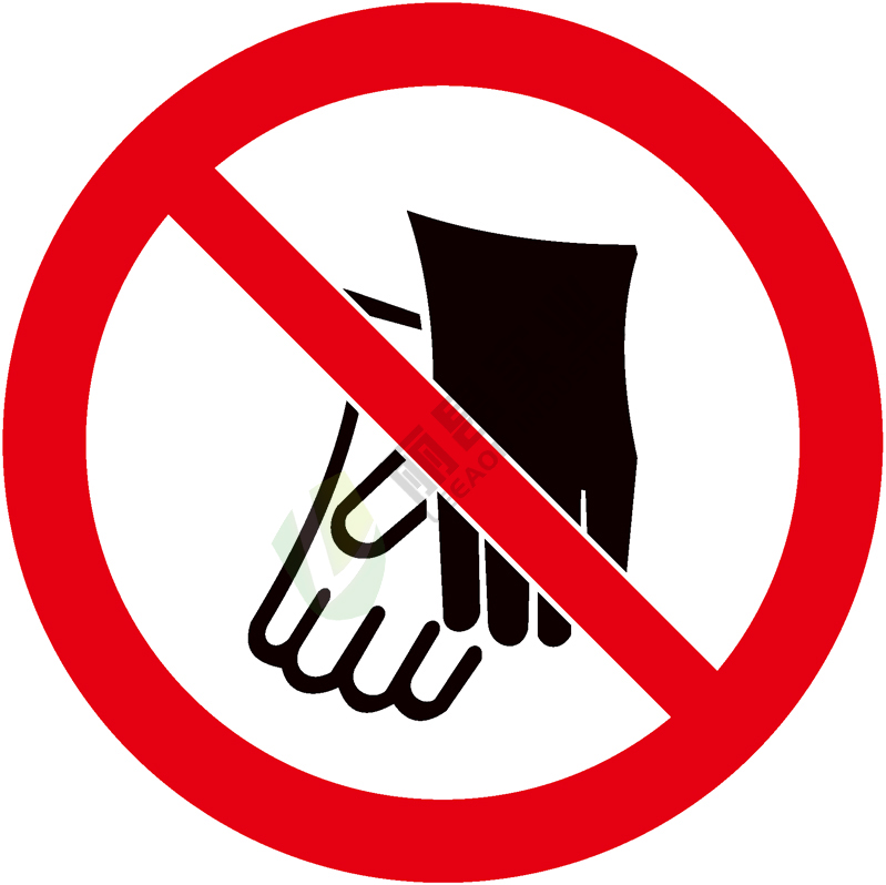国标gb安全标签-禁止类:禁止戴手套no putting on gloves-中英文双语
