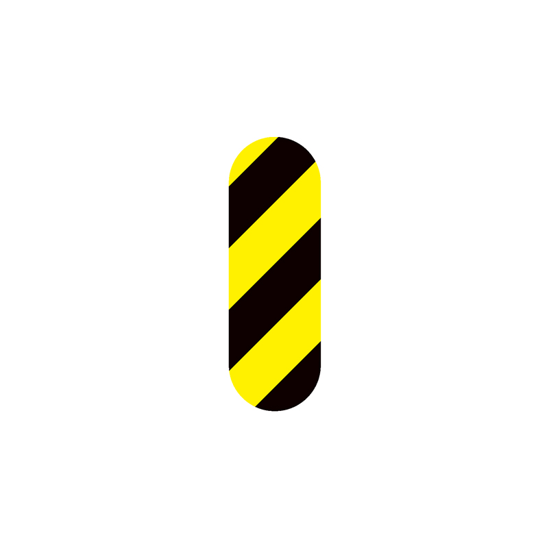 圆角长条形耐磨定位地贴黑黄色