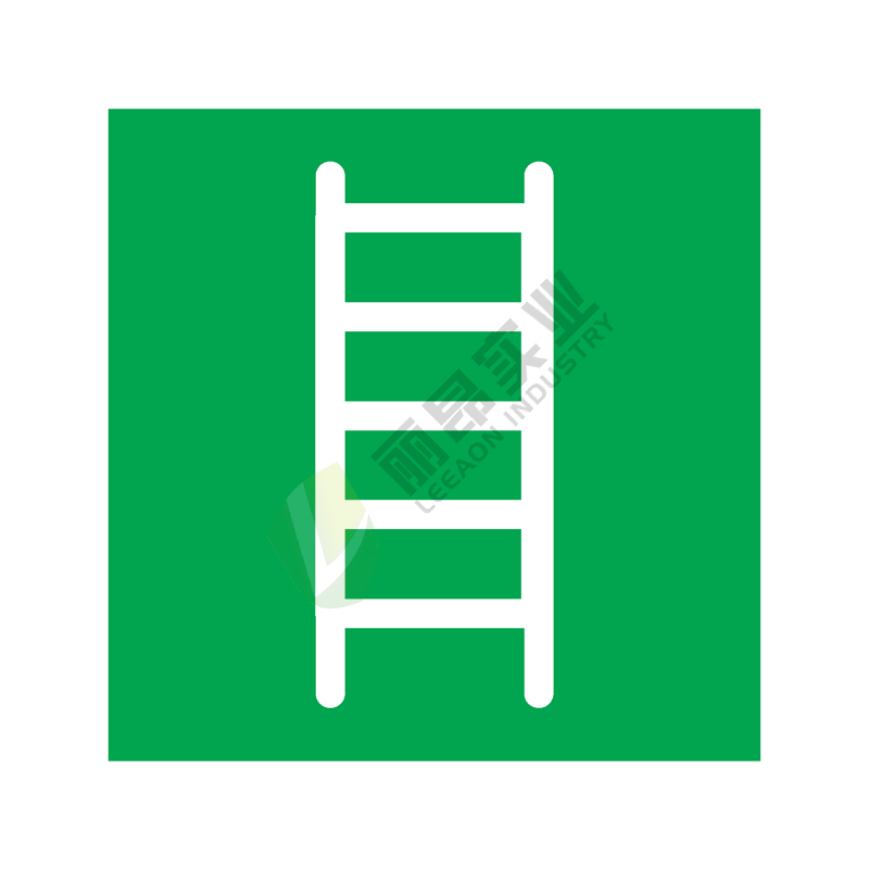国标GB安全标签-提示类:逃生梯Escape ladder-中英文双语版