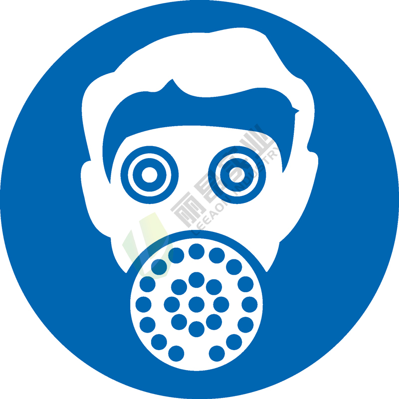 国标GB安全标签-指令类:必须戴防毒面具Must wear gas defence mask -中英文双语版