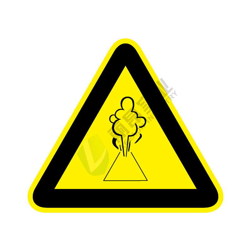 国标GB安全标签-警告类:当心蒸汽Warning steam-中英文双语版