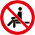 国标GB安全标签-禁止类:禁止坐卧No sitting-中英文双语版