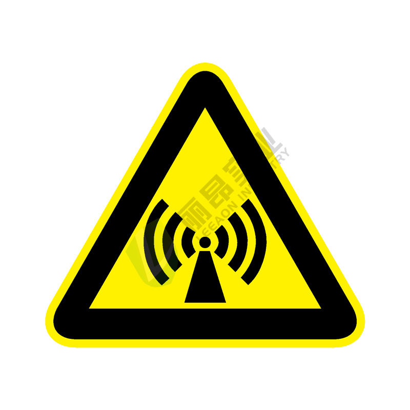 国标GB安全标签-警告类:当心微波Warning microwave-中英文双语版