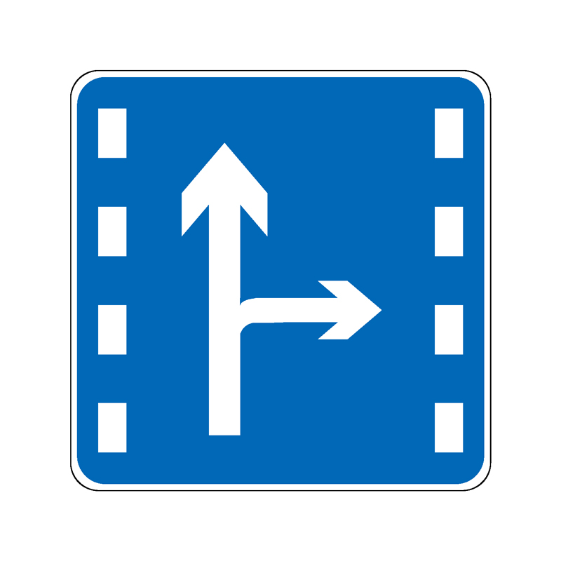 直行和右转车道标志