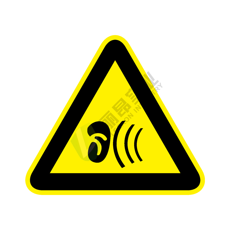 国标GB安全标签-警告类:噪声排放源Noise emission source-中英文双语版