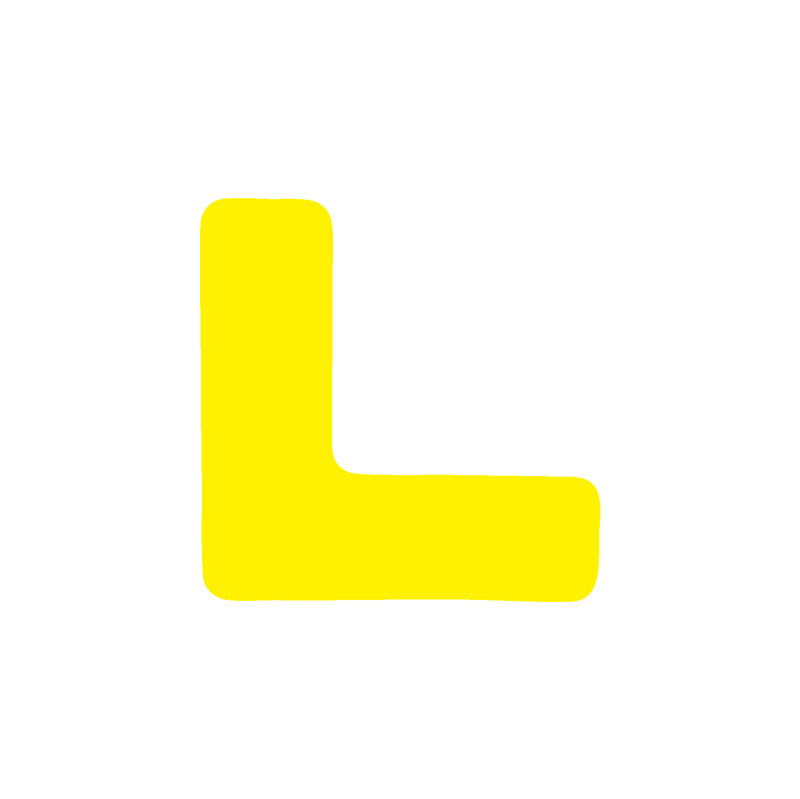 小圆角L型耐磨定位地贴黄色