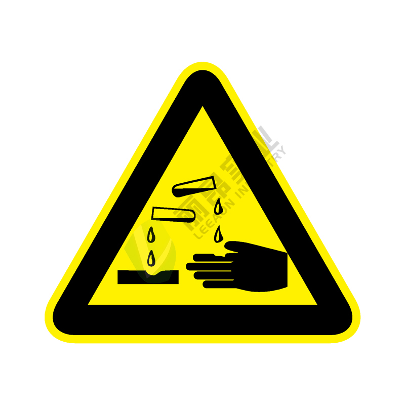国标GB安全标签-警告类:当心腐蚀Warning corrosion-中英文双语版