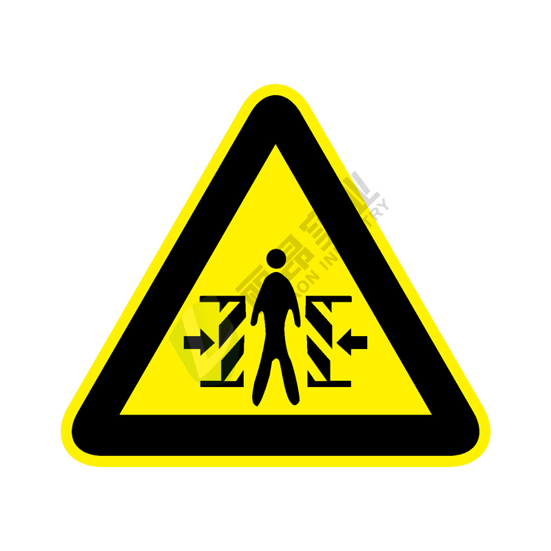国标GB安全标签-警告类:当心挤压Warning crushing-中英文双语版