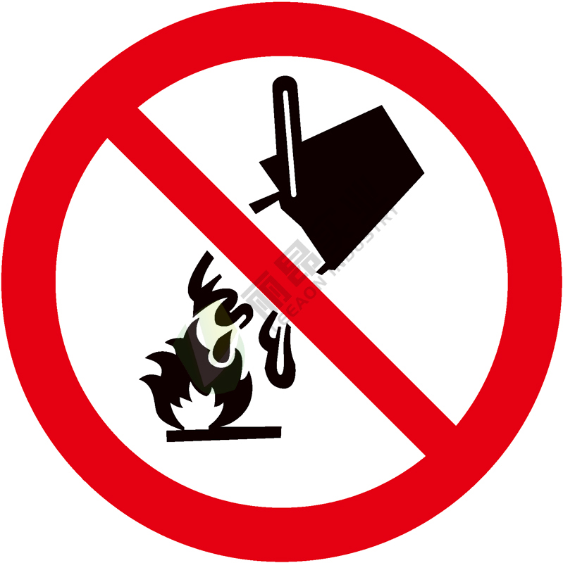 GB安全标签-禁止类:禁止用水灭火No extinguishing with water