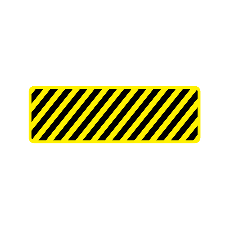 地贴警示标识-长方形黑黄警示