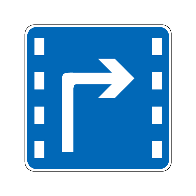 右转车道标志