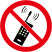 国标GB安全标签-禁止类:禁止携带手机No mobile phones-中英文双语版