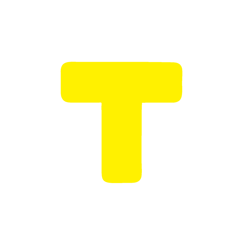 小圆角T型耐磨定位地贴黄色