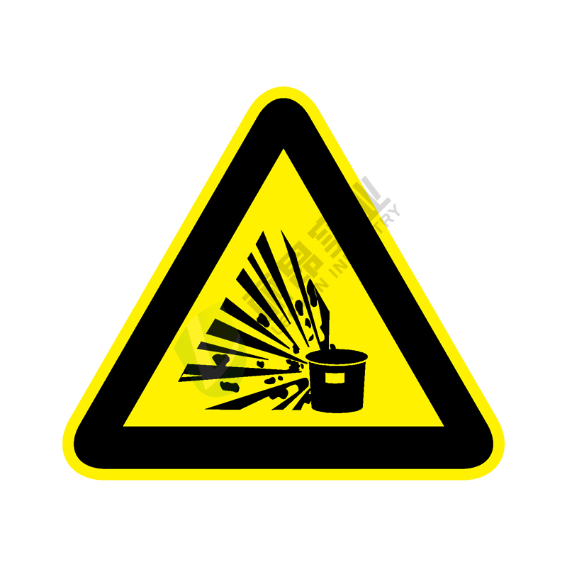 国标GB安全标签-警告类:当心易爆物质Warning explosion substances-中英文双语版