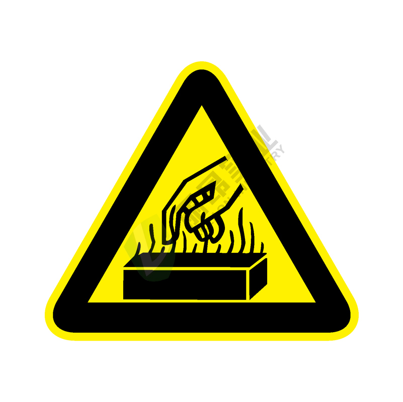 国标GB安全标签-警告类:当心高温Warning high temperature-中英文双语版