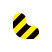 圆角L型耐磨定位地贴黑黄色