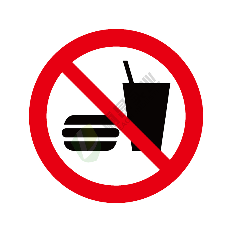 ISO安全标签:No eating or drinking