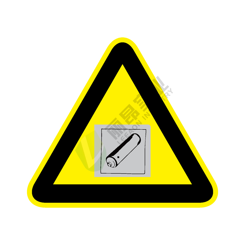 国标GB安全标签-警告类:电池Battery-中英文双语版
