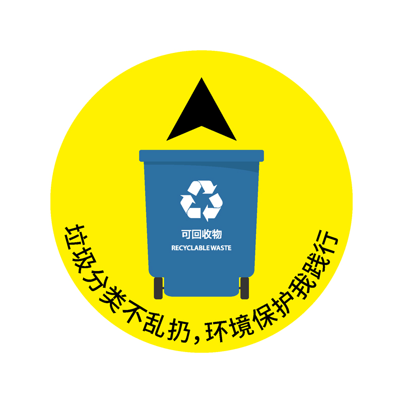 地贴警示标识-可回收垃圾存放处