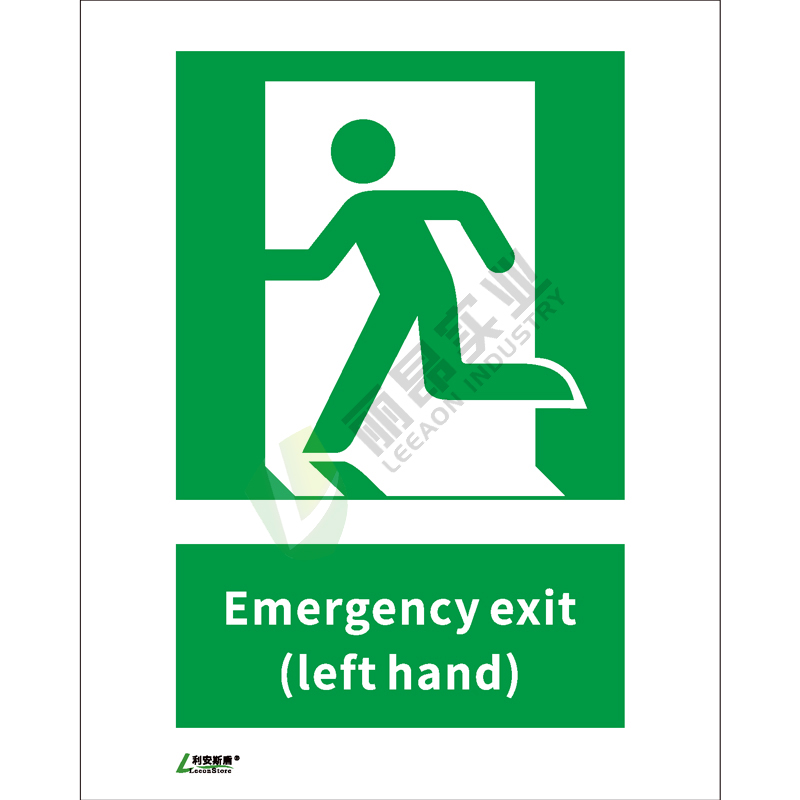 ISO安全标识: Emergency exit (left hand)