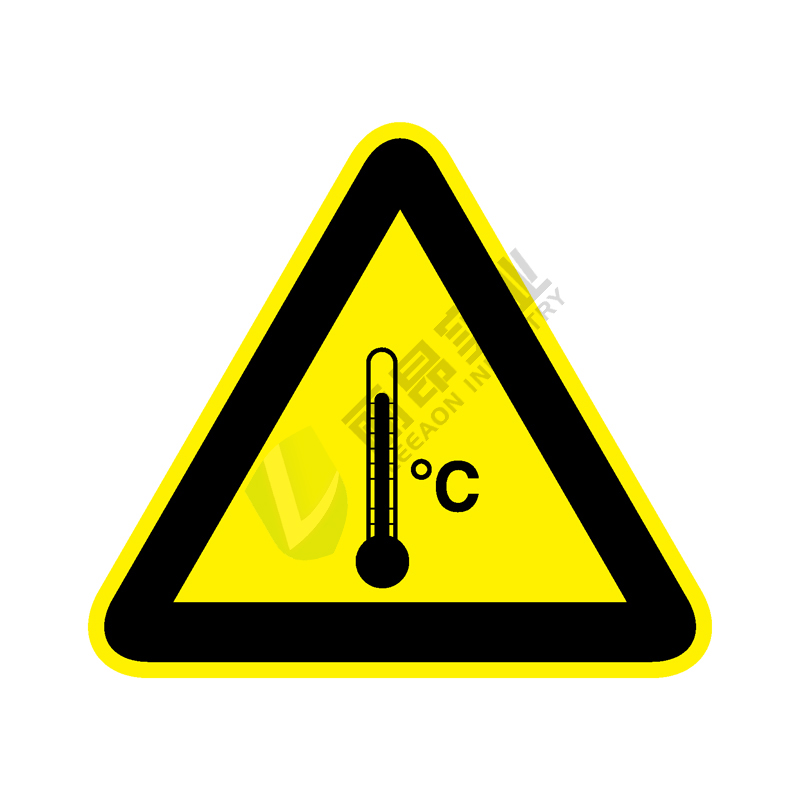 国标GB安全标签-警告类:当心温度Warning temperature-中英文双语版
