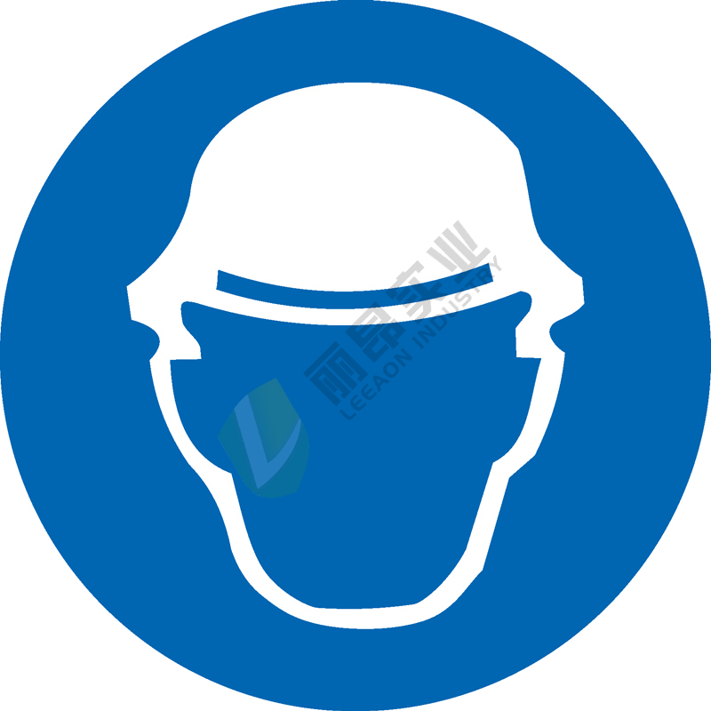 国标GB安全标签-指令类:必须戴安全帽Must wear safety helmet-中英文双语版