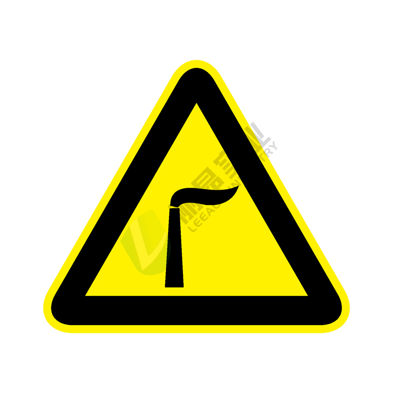 国标GB安全标签-警告类:废气排放口Contaminated gas drain-中英文双语版
