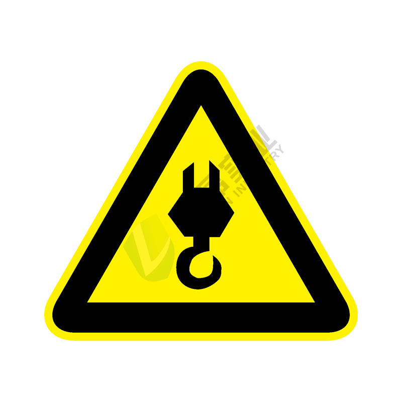国标GB安全标签-警告类:当心吊钩Warning hook-中英文双语版