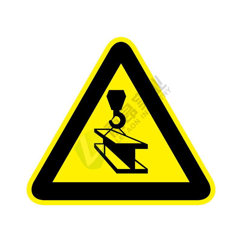 国标GB安全标签-警告类:当心悬臂吊Warning cantilever crane-中英文双语版