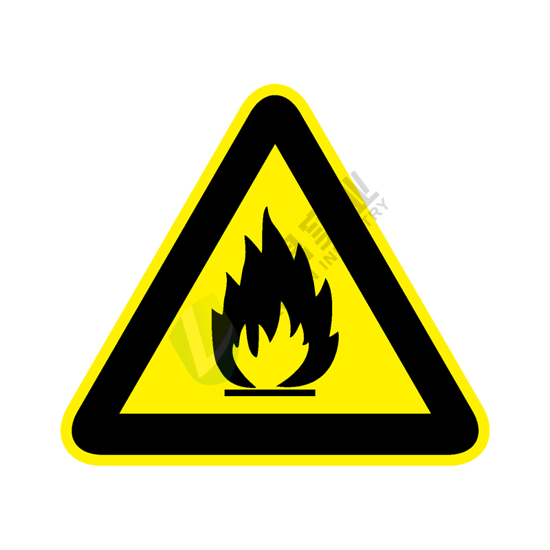 国标GB安全标签-警告类:当心火灾Warning fire-中英文双语版