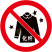 国标GB安全标签-禁止类:禁止穿化纤衣服No putting on chemical fibre clothings-中英文双语版