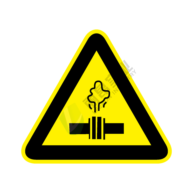 国标GB安全标签-警告类:当心排气Warning exhaust-中英文双语版