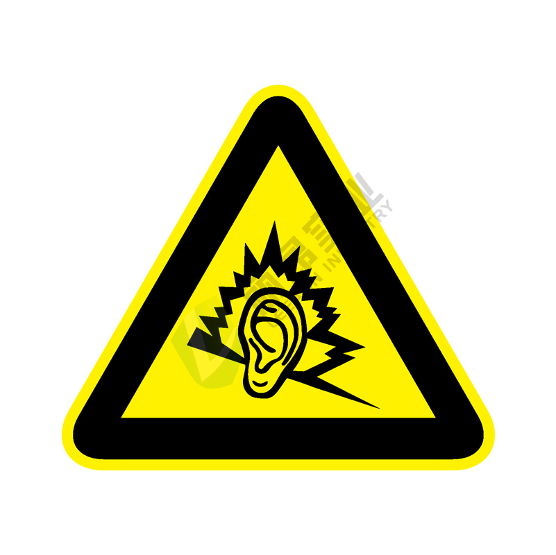 国标GB安全标签-警告类:噪声有害Hazardous noise-中英文双语版