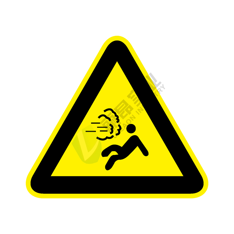 国标GB安全标签-警告类:当心高压气体Warning high pressure gas-中英文双语版