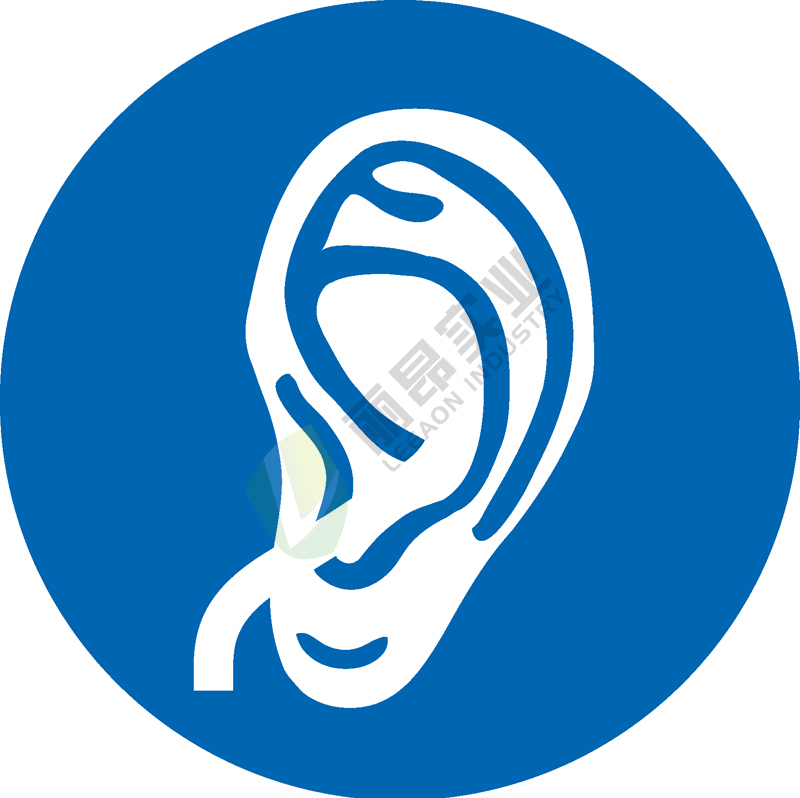 国标GB安全标签-指令类:必须戴耳塞Must wear earplug-中英文双语版