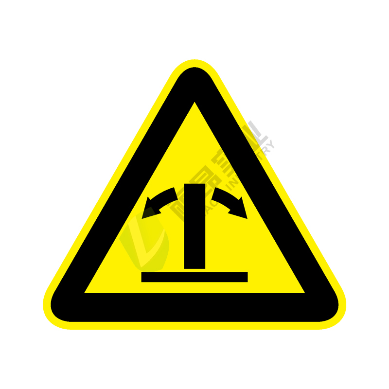 国标GB安全标签-警告类:当心倒塌Warning collapsed-中英文双语版