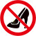 国标GB安全标签-禁止类:禁止穿高跟鞋Forbidden to wear high heels-中英文双语版